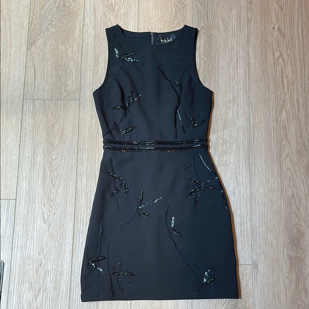 Nicole Miller Black Sequin Mini Dress
